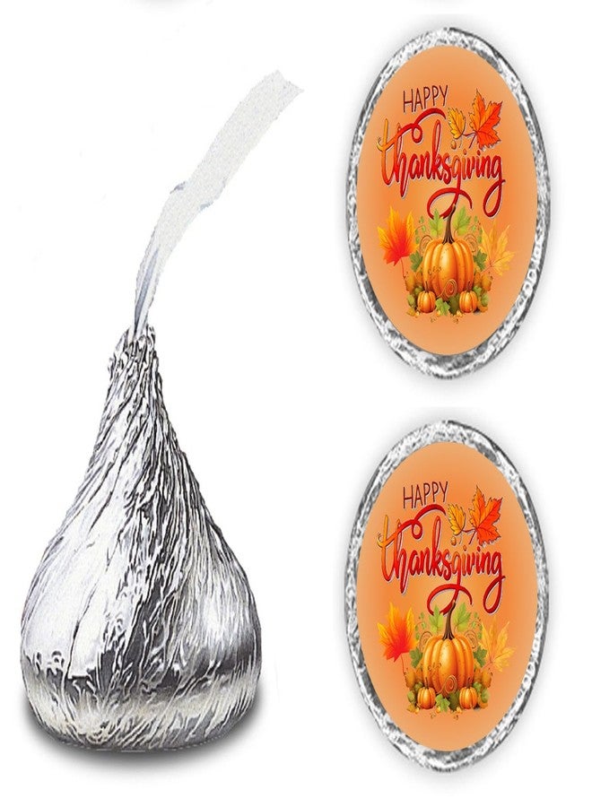 RokAPary 216 Thanksgiving Kisses Stickers Labels, Stickers for Party Decorations, Gift Tags, Wrappers, Friendsgiving Themed Party Favors Decor for Kisses. Made in USA - Image 1